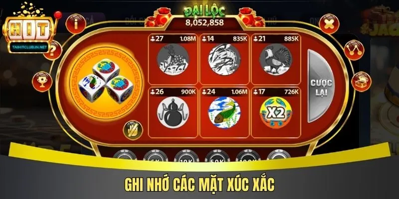 Ghi nhớ các mặt xúc xắc