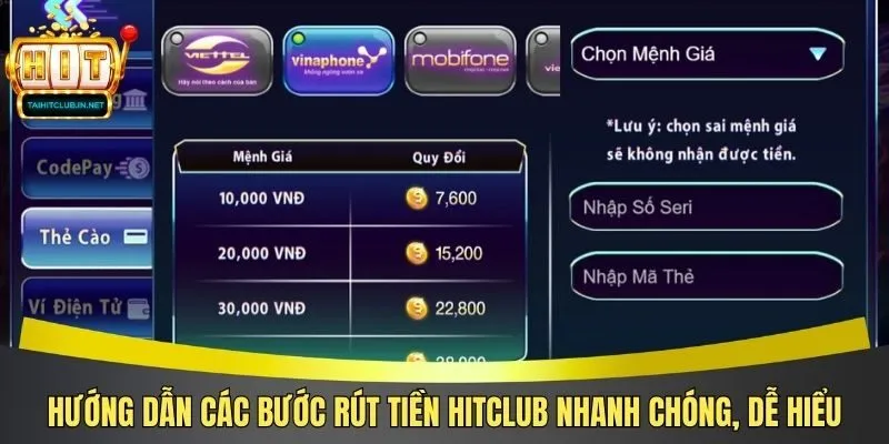 Hướng dẫn các bước rút tiền Hitclub nhanh chóng, dễ hiểu