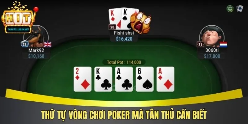 Thứ tự vòng chơi Poker mà tân thủ cần biết